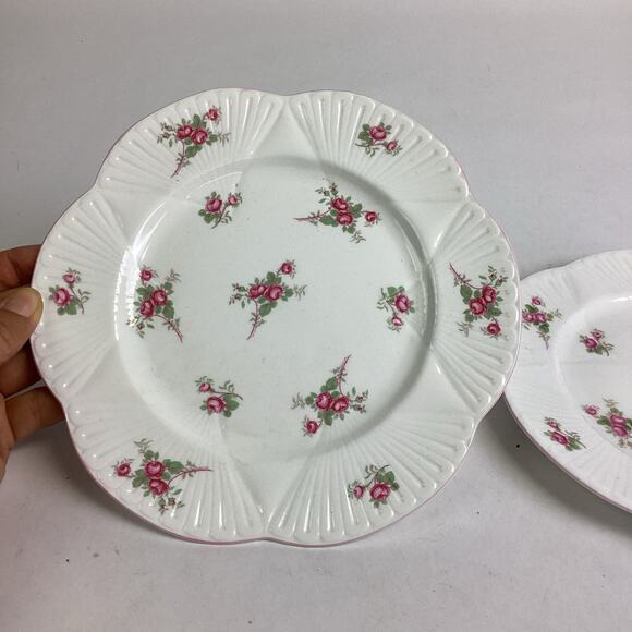 Set Of 2 Shelley Bridal Rose Fine Bone China Salad Plates - #13545 - England - Picture 2 of 10